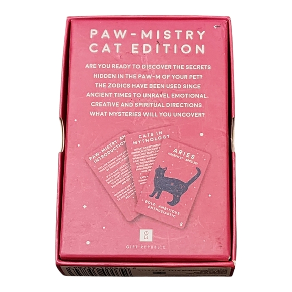 Paw-Mistry Cat Edition Set of 100 Cards  12 Zodiacs by Gift Republic - Picture 2 of 4